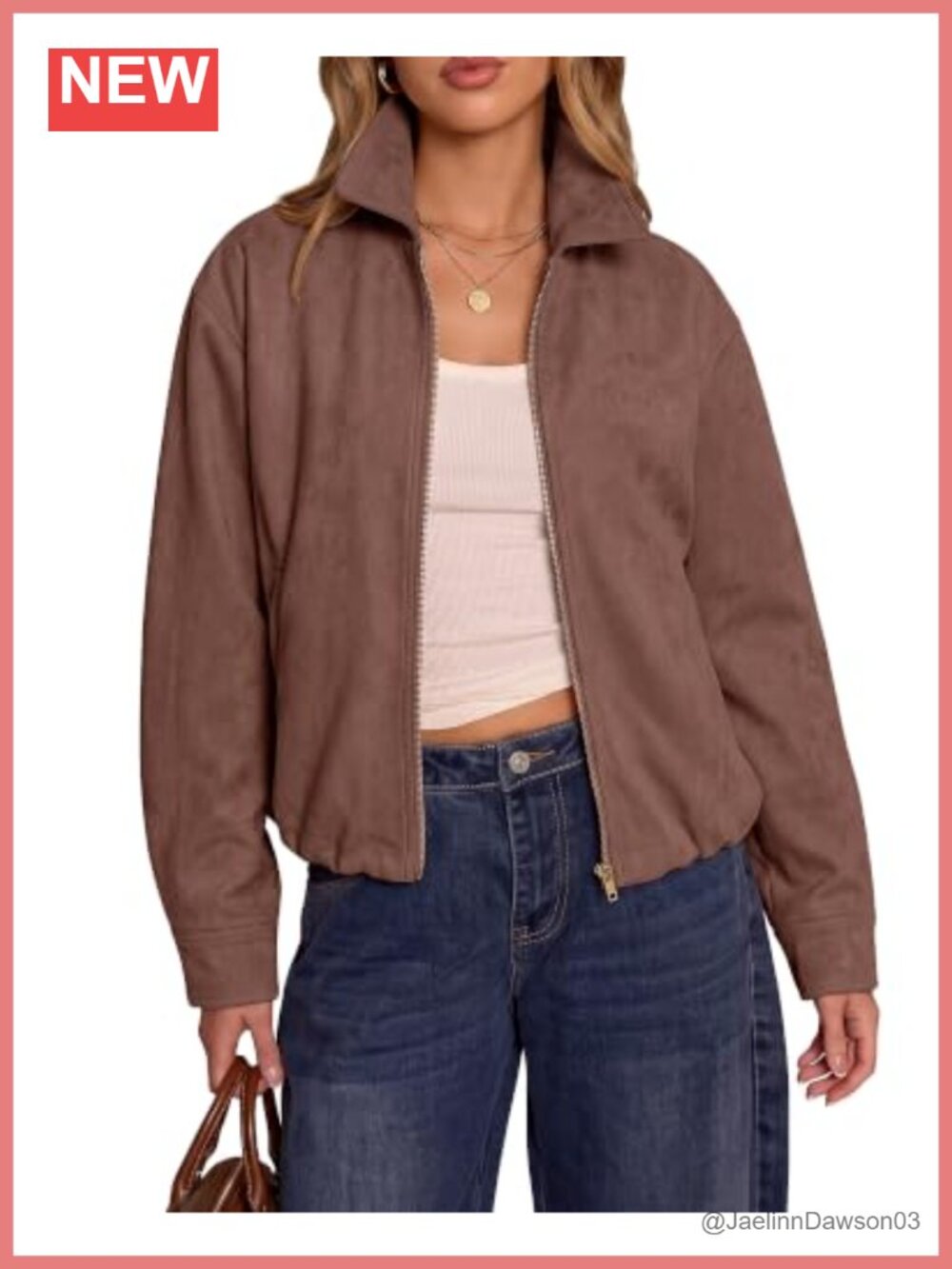 Faux Suede Jacket Womens Oversized Cropped Fall Coat Zip Front